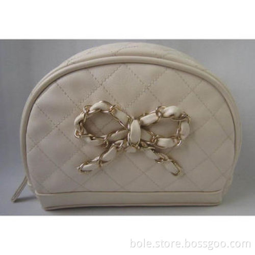 PU Cosmetic Bag with Quilting Design for Promotional, Nylon Zipper for Closure